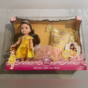My First Disney Princess Belle Doll & Toddler Dress Gift Set New 2010 Sealed